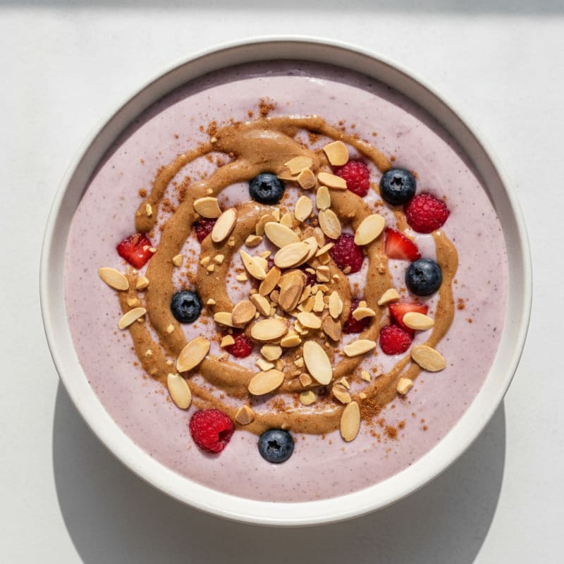 Berry Banana Almond Yogurt Smoothie