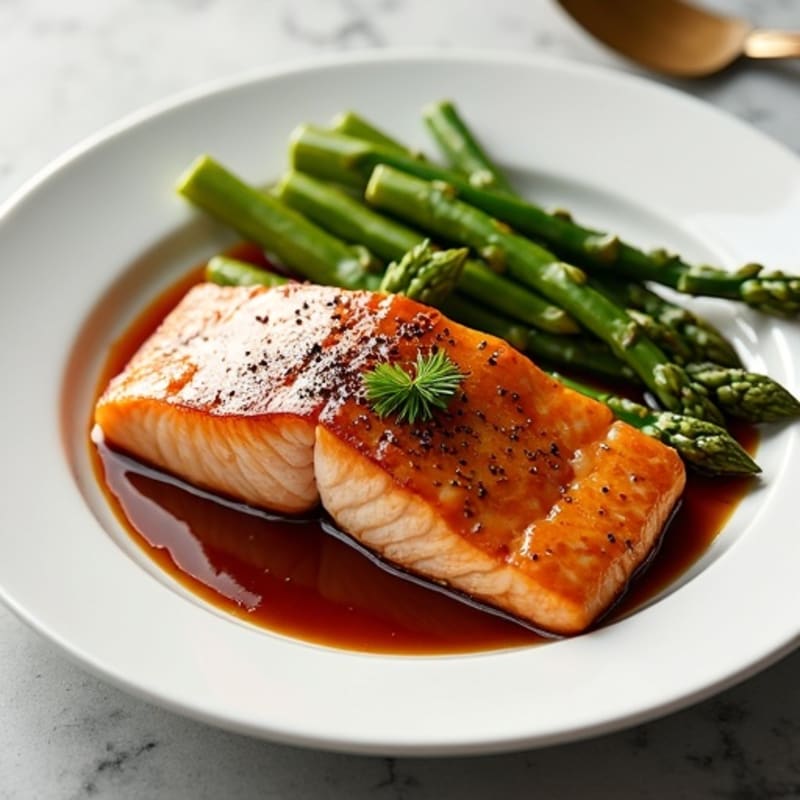 Teriyaki Glazed Salmon with Roasted Asparagus