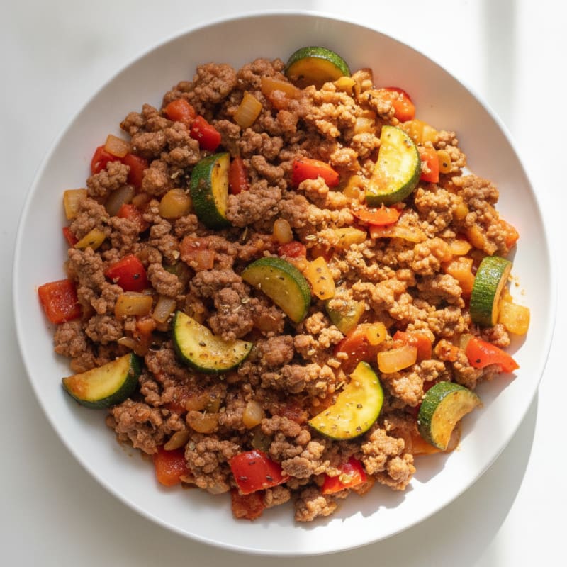Lean Ground Beef and Veggie Skillet