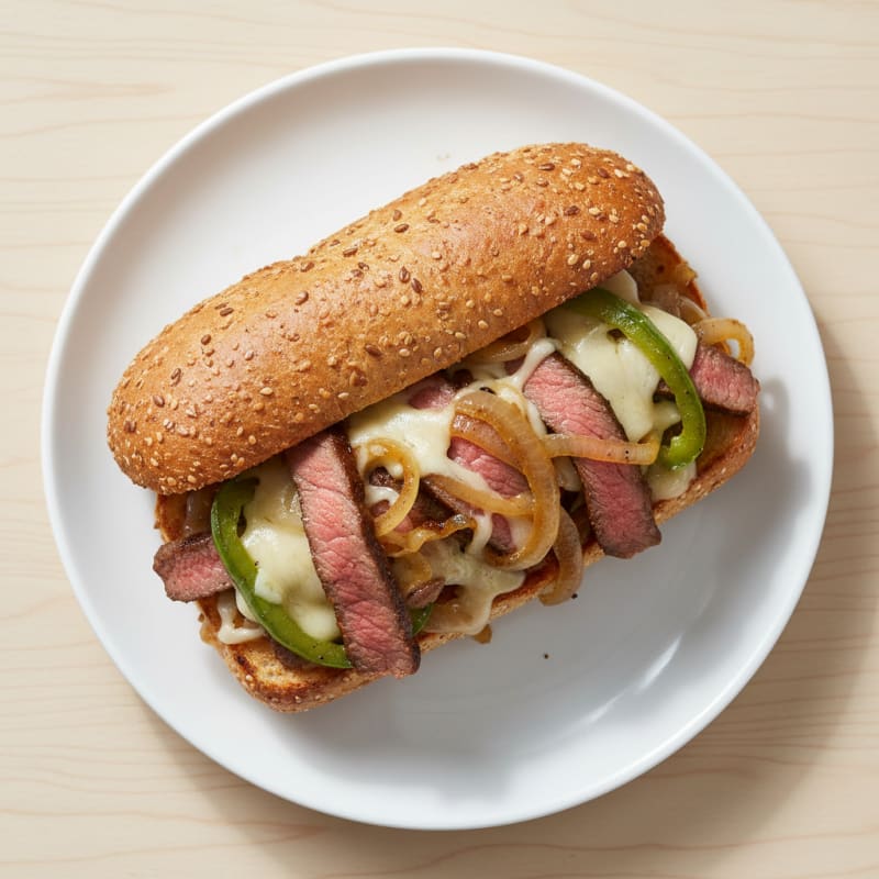 Tender Philly Steak and Caramelized Onion Sandwich