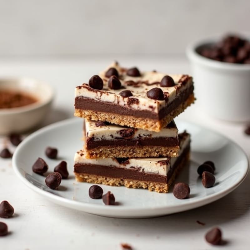 Protein-Packed Dark Chocolate Greek Yogurt Cheesecake Bars
