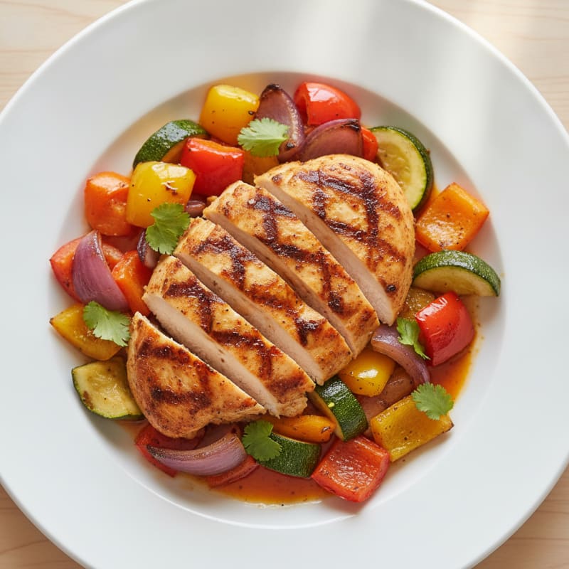 Grilled Chili Chicken with Roasted Vegetables