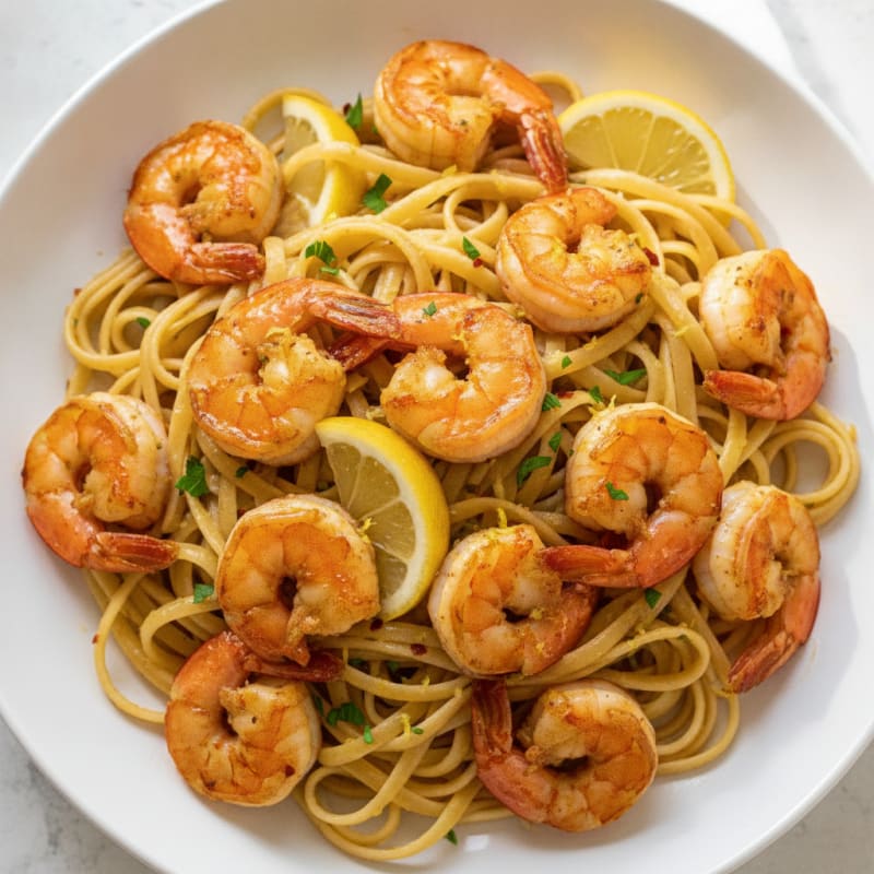 Garlic Butter Shrimp Scampi with Linguine