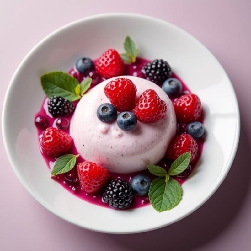 Greek Yogurt Protein Mousse with Mixed Berries