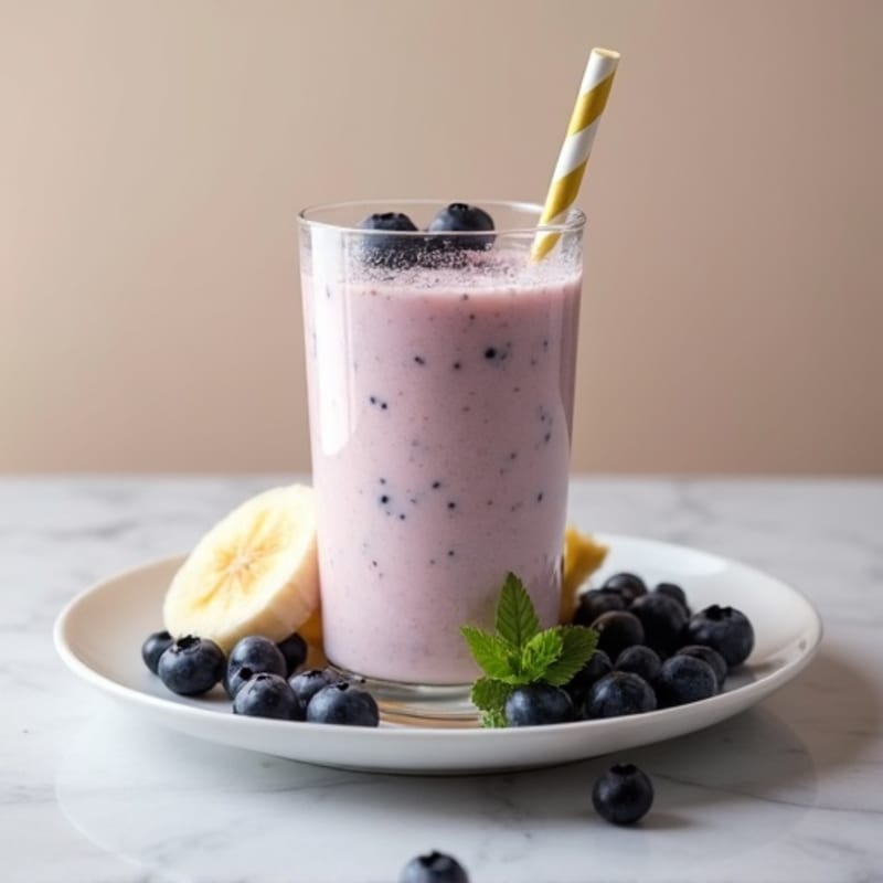 Creamy Vanilla-Blueberry Protein Smoothie