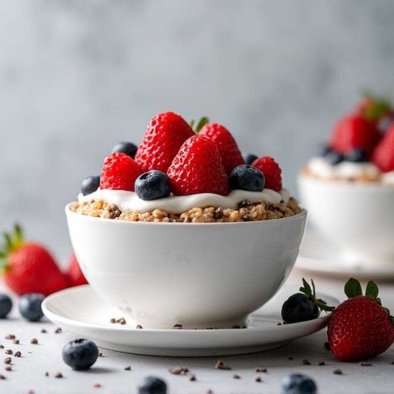 Creamy Overnight Oats with Fresh Berries and Chia Seeds