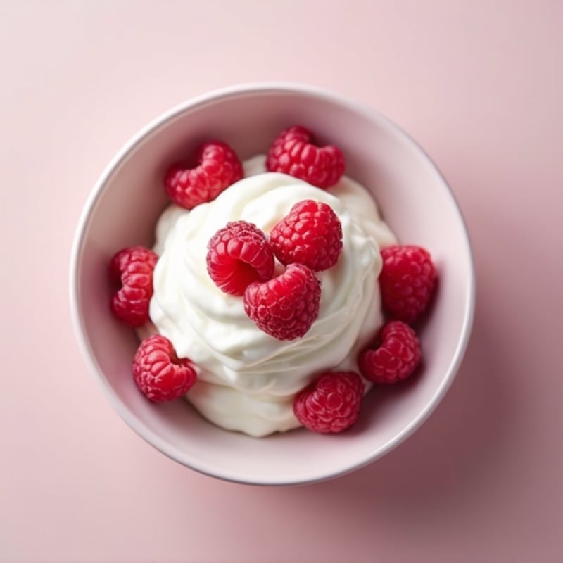 Greek Yogurt with Protein Powder and Raspberries