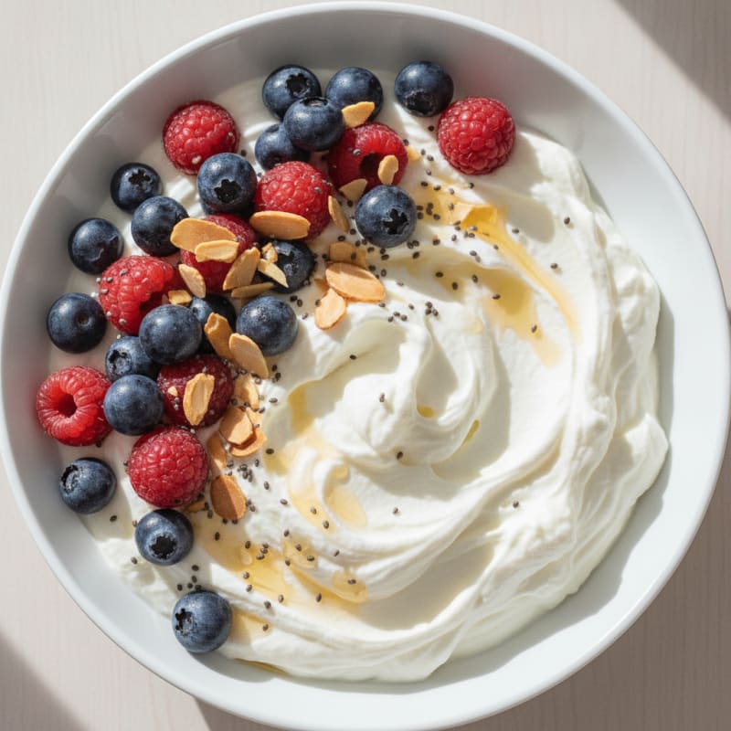 Creamy Greek Yogurt Protein Bowl with Berries and Almonds