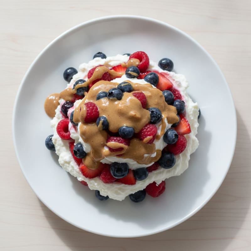Greek Yogurt Protein Parfait with Mixed Berries and Almond Butter