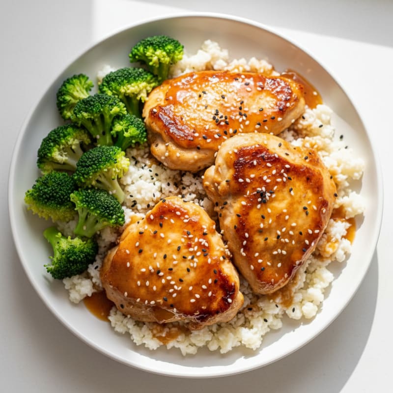 Crispy Teriyaki Glazed Chicken Thighs