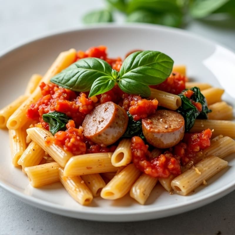 Lean Italian Sausage Ragu with Whole Wheat Pasta