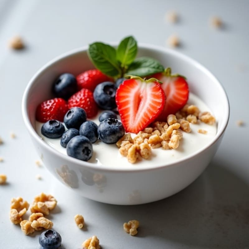 Creamy Greek Yogurt with Fresh Berries and Crunchy Walnuts