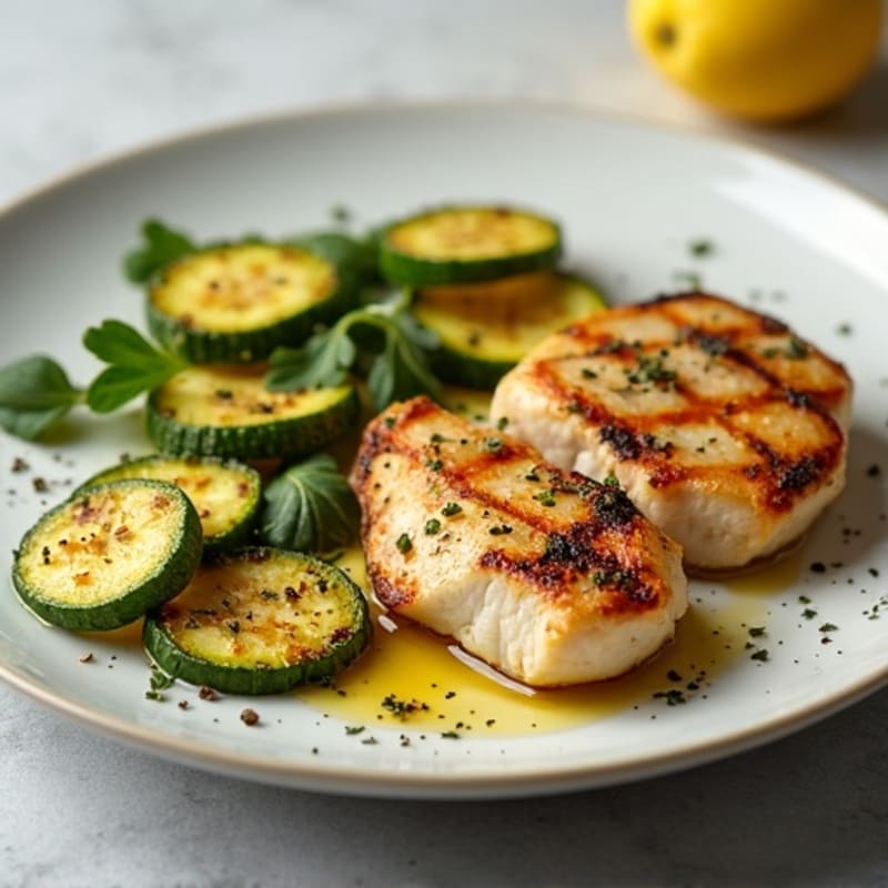 Grilled Chicken Breast with Roasted Zucchini