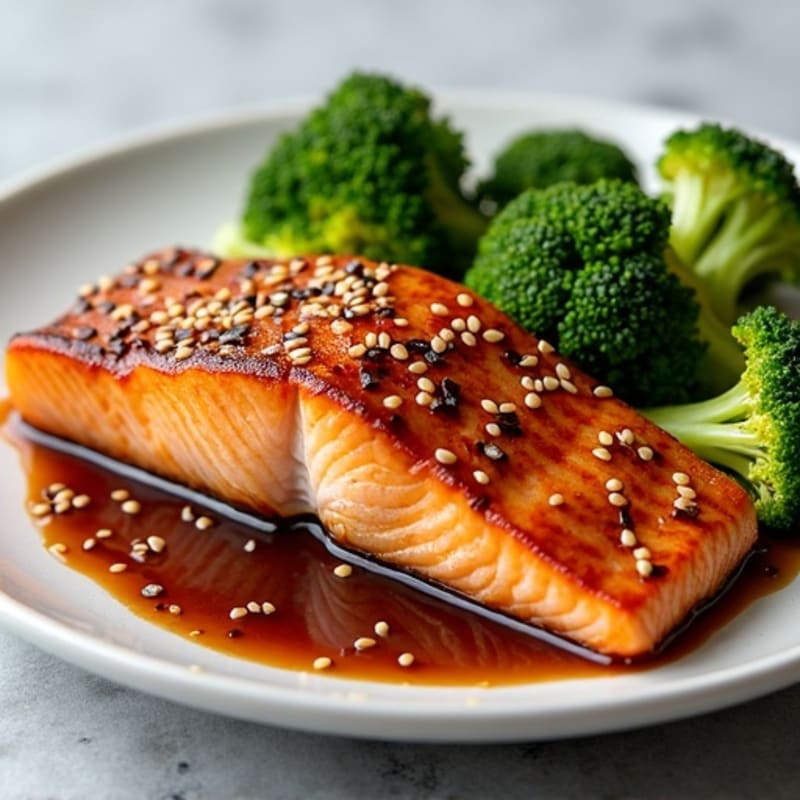 Crispy Teriyaki Salmon with Roasted Broccoli