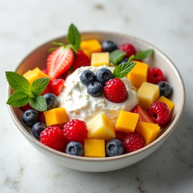 Fresh Berry and Tropical Fruit Medley with Mint