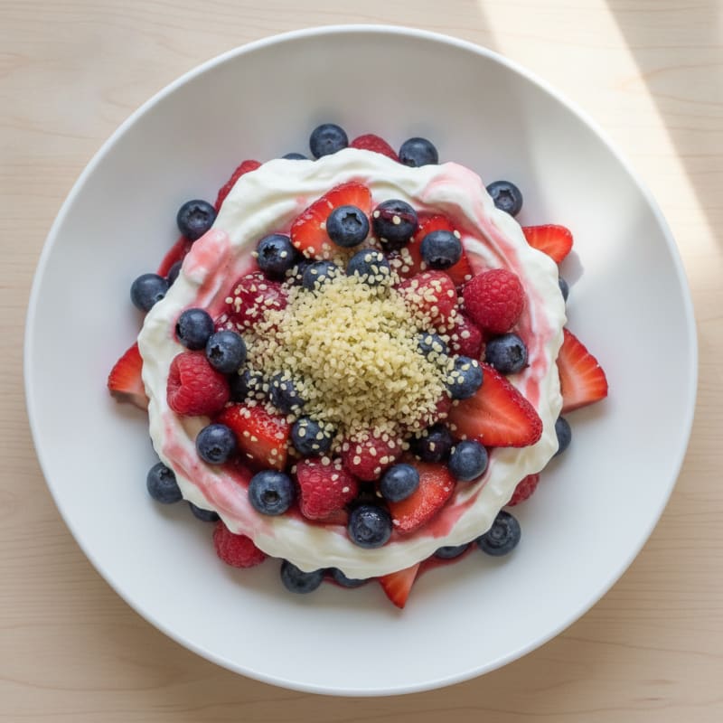 Greek Yogurt Protein Parfait with Mixed Berries