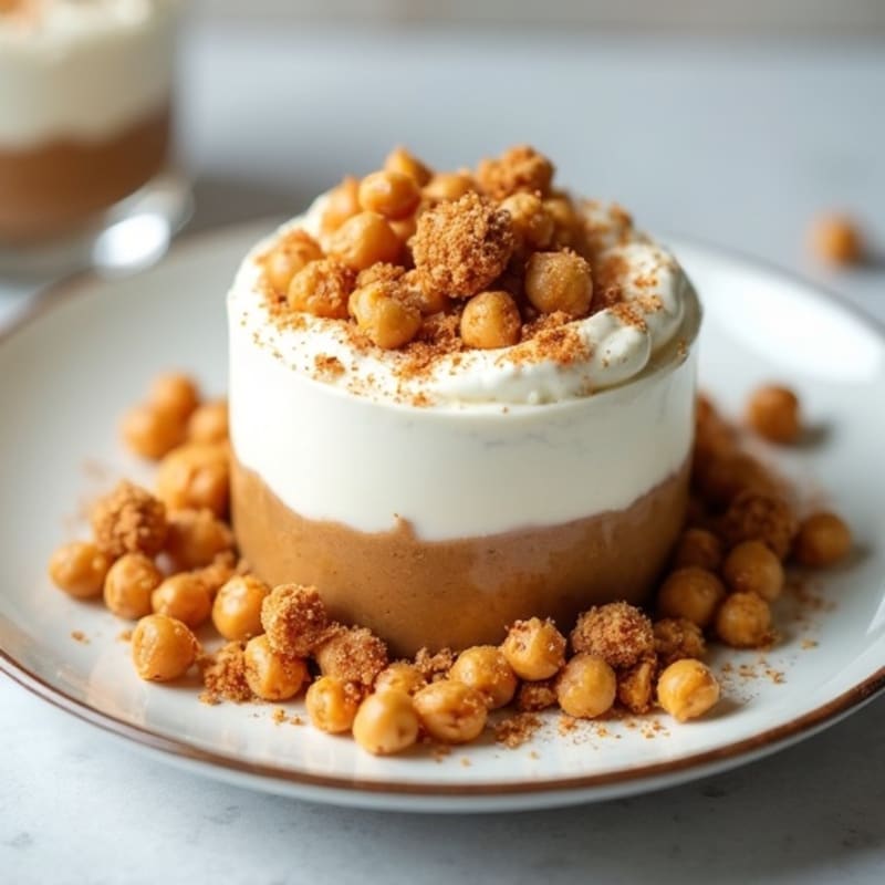 Greek Yogurt Protein Mousse with Chickpea Cookie Crumble