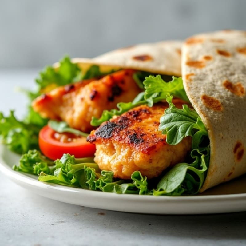 Grilled Chicken Spinach Wrap with Crunchy Romaine and Tomato