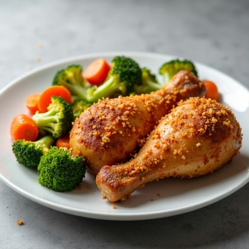 Crispy Baked Chicken Drums with Roasted Vegetables