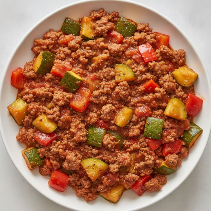 Zesty Ground Beef and Summer Vegetable Skillet