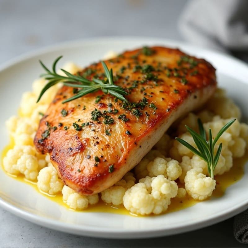 Herb-Roasted Turkey Breast with Garlic-Smashed Cauliflower