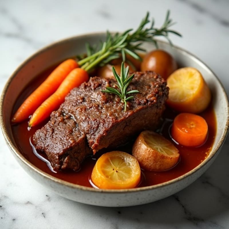 Slow-Cooked Tender Beef Pot Roast with Root Vegetables