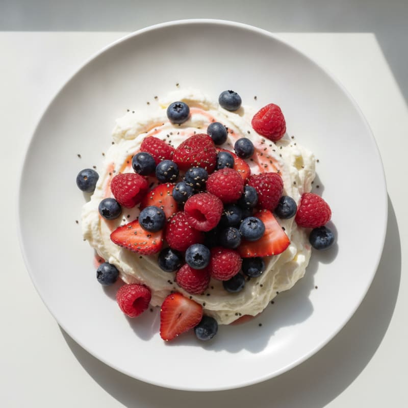 Silky Greek Yogurt Protein Mousse with Mixed Berries