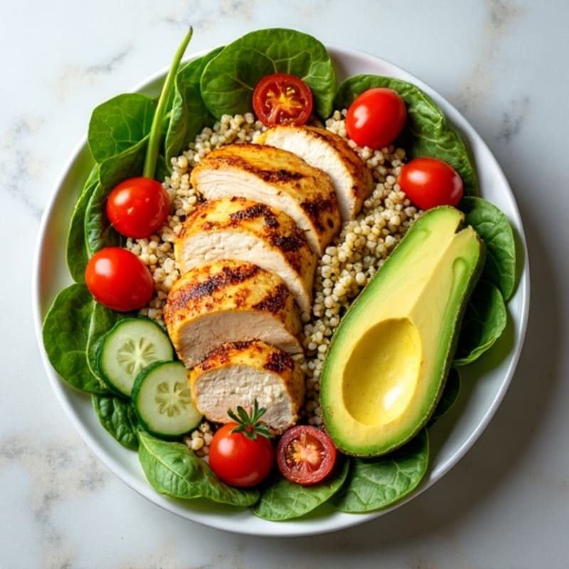 Grilled Chicken and Quinoa Spinach Salad