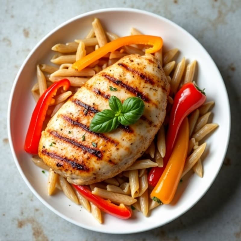 Spicy Herb Chicken Pasta with Fresh Bell Peppers