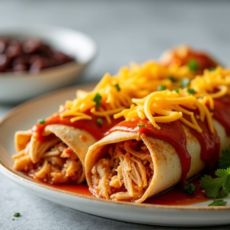 Baked Chicken Enchiladas with Smoky Chili Sauce
