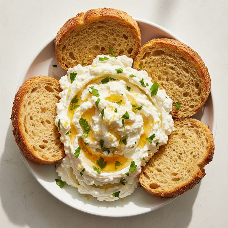 Zesty Whipped Feta with Golden Toasted Bread