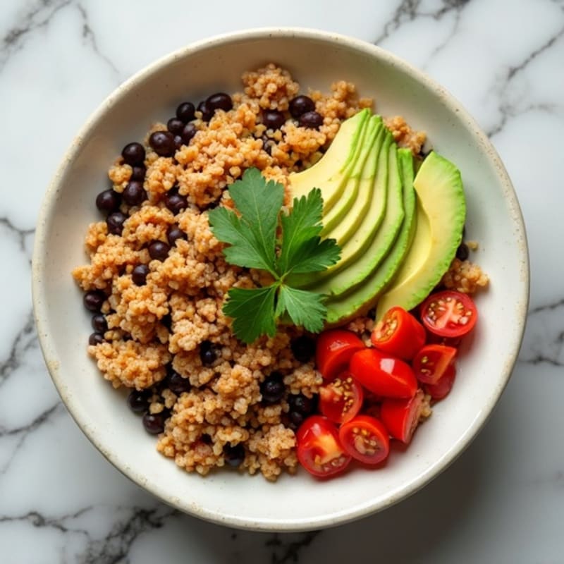 Cilantro-Lime Cauliflower Rice Burrito Bowl with Seasoned Turkey