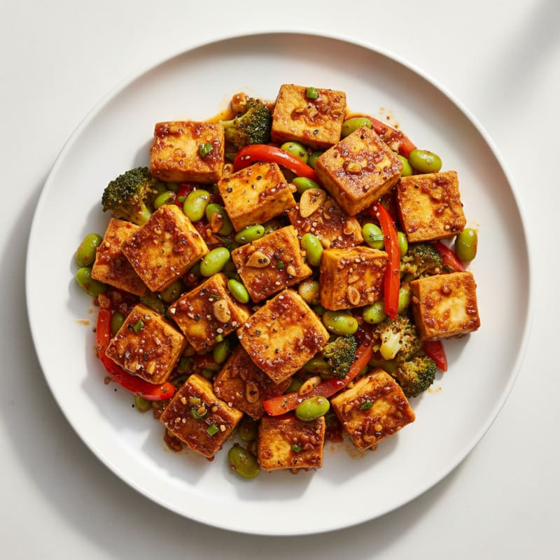 Crispy Chili-Garlic Tofu Stir-Fry