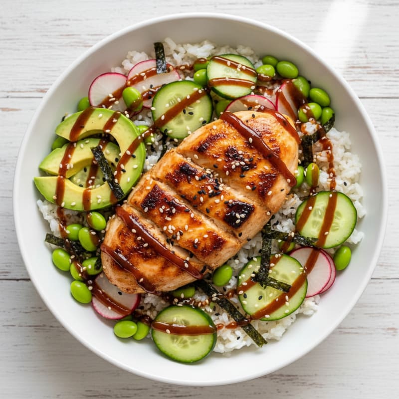 Crispy Teriyaki Chicken Sushi Bowl