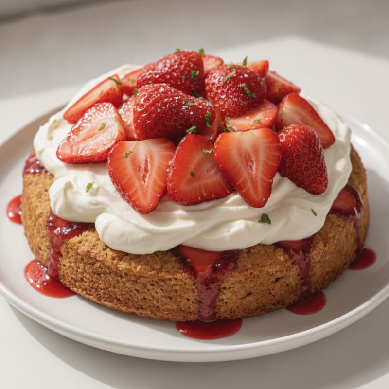 High-Protein Strawberry Breakfast Poke Cake