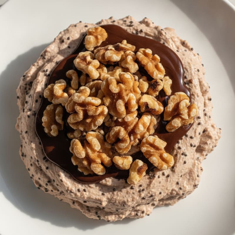 Greek Yogurt Protein Mousse with Cocoa and Chia Seeds