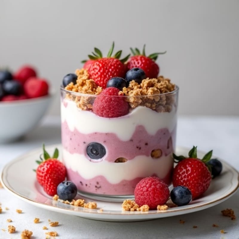 Greek Yogurt Protein Parfait with Mixed Berries