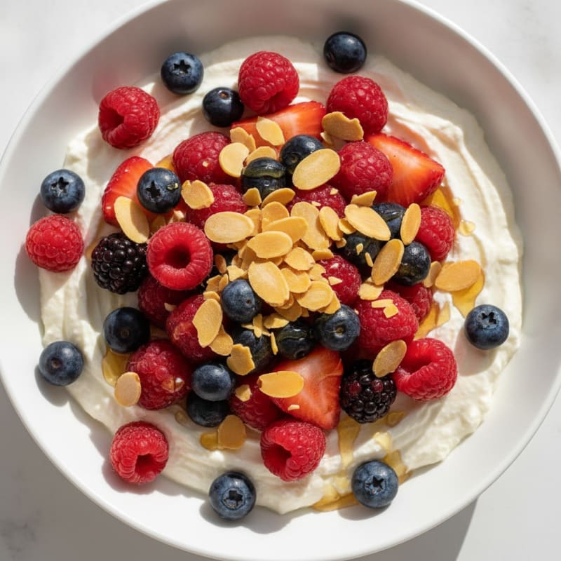 Silky Greek Yogurt Protein Pudding with Berries