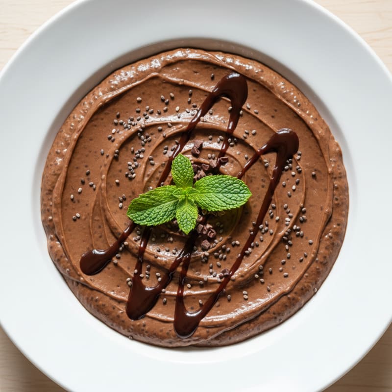 Silky Chocolate Protein Pudding with Chia Seeds