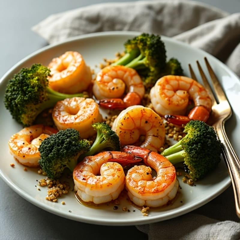 Sheet Pan Lemon Garlic Shrimp with Crispy Roasted Broccoli