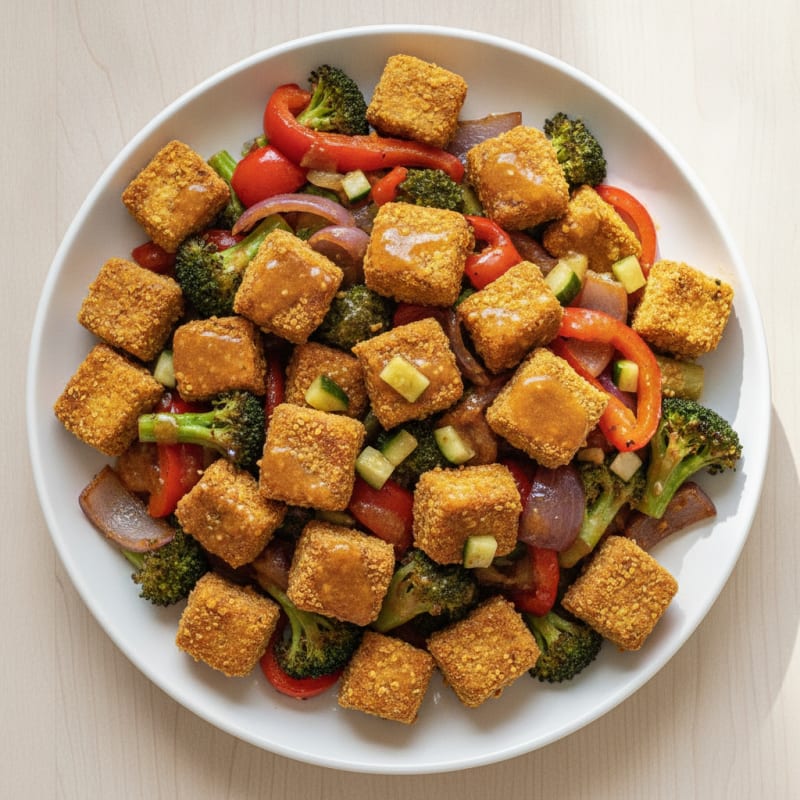 Baked Tofu & Roasted Vegetable Medley