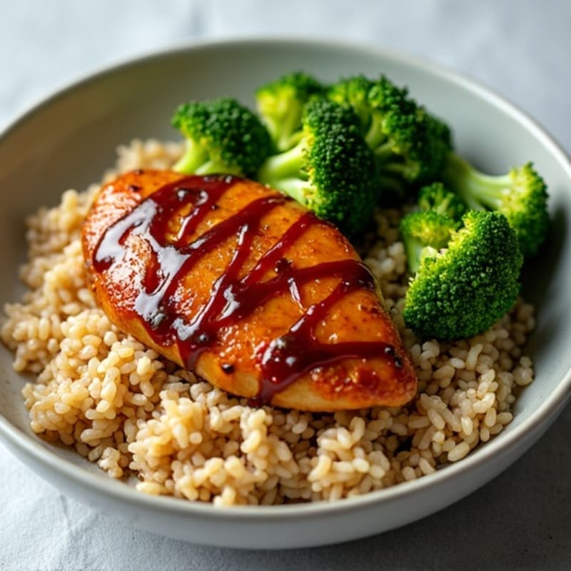 Sticky Teriyaki Chicken with Roasted Broccoli and Brown Rice