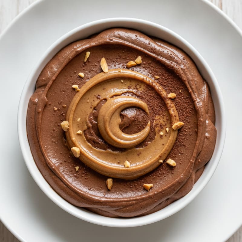 Silky Chocolate Protein Pudding with Almond Butter Swirl