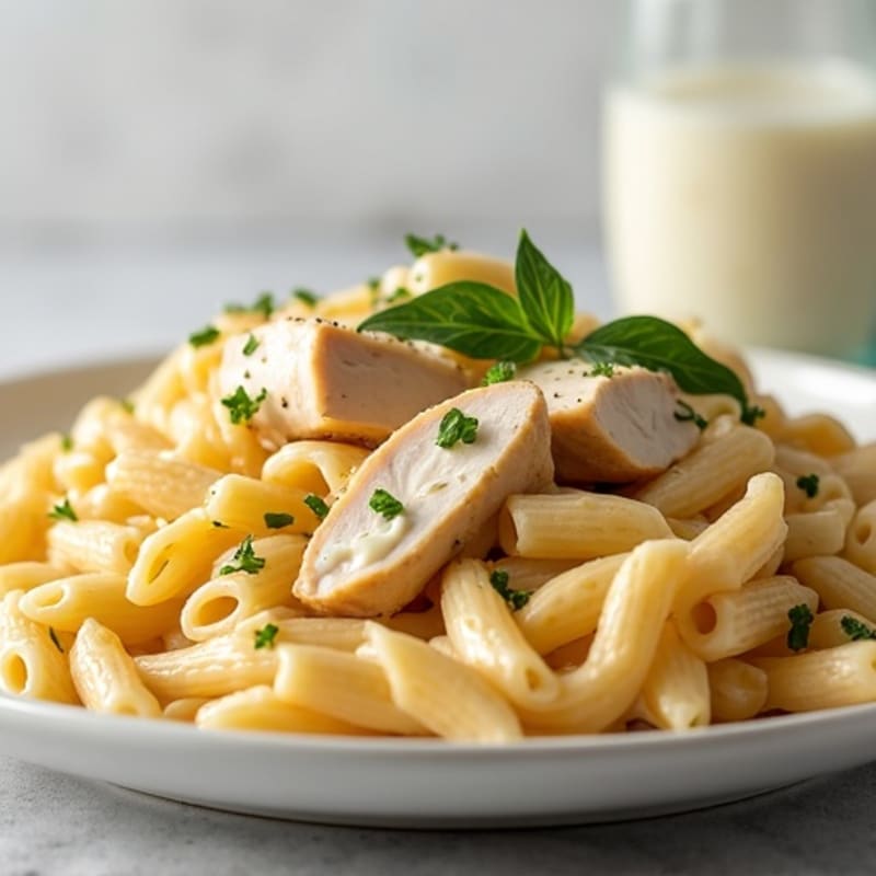 Healthy Creamy Chicken Alfredo Pasta