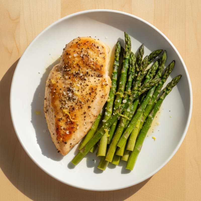 Lemon-Herb Roasted Chicken Breast with Asparagus