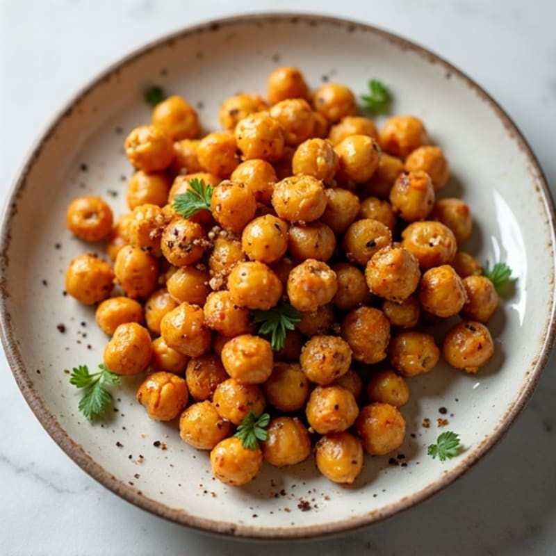 Crispy Roasted Chickpeas with Everything Bagel Seasoning and Tempeh