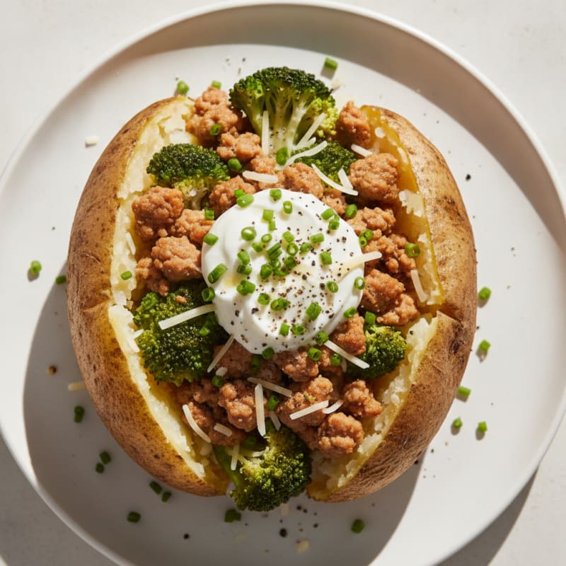 Loaded High-Protein Baked Potato with Chives