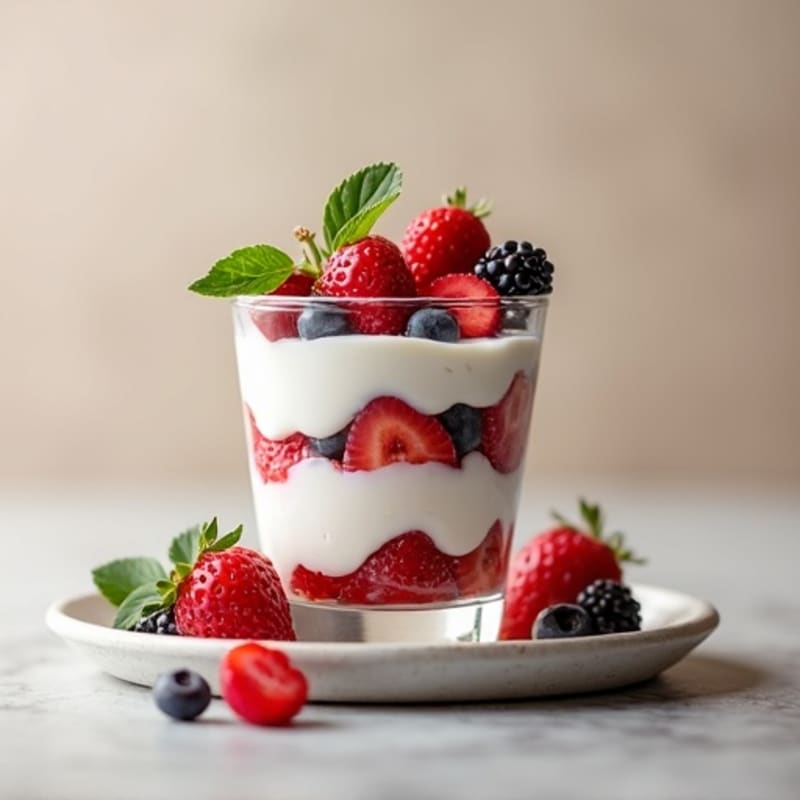 Greek Yogurt Parfait with Mixed Berries and Almond Butter