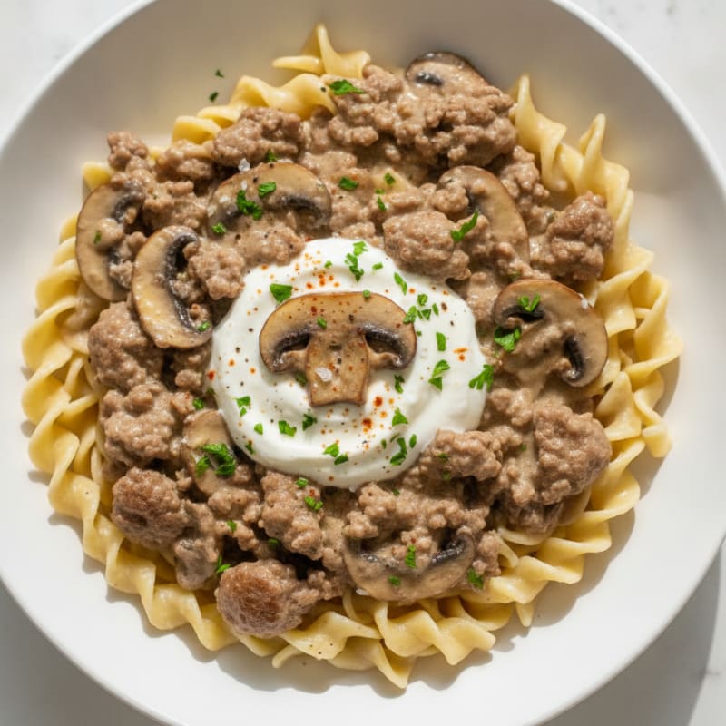 Creamy Beef and Mushroom Stroganoff