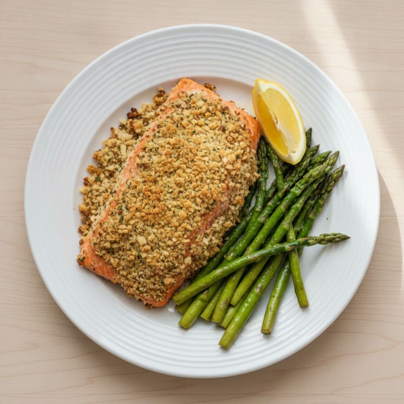 Herb-Crusted Salmon with Roasted Asparagus
